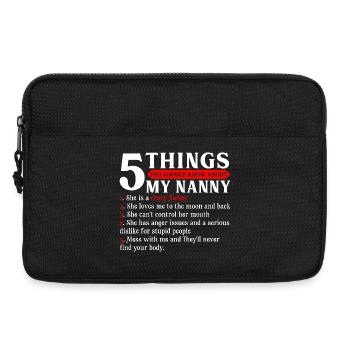 Crazy Nanny List Tee - Laptop bag 13" - black - Front