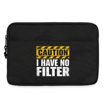Attention : je n’ai pas de filtre sarcasme ironie humour - Sacoche pour ordinateur portable 13 pouces - noir - Devant