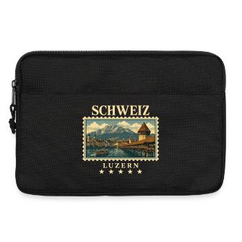 Schweiz Luzern Vintage Reisemarke - Laptoptasche 13" - Schwarz - Vorne