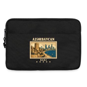 Aserbaidschan Baku Vintage Reisemarke - Laptoptasche 13" - Schwarz - Vorne