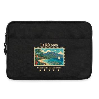 La Réunion Saint-Gilles Vintage Reisemarke - Laptoptasche 13" - Schwarz - Vorne