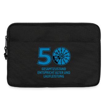 HU August 2026 - 50 Jahre - Geburtstag Geschenk - Laptoptasche 13" - Schwarz - Vorne