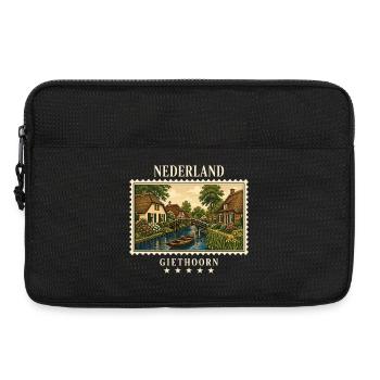 Niederlande Giethoorn Vintage Reisemarke - Laptoptasche 13" - Schwarz - Vorne