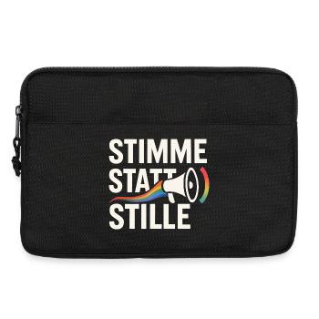 Stimme statt Stille Pride Statement Vielfalt - Laptoptasche 13" - Schwarz - Vorne