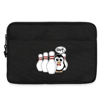 Pinguin im Kegel – Shit Moment Shirt - Laptoptasche 13" - Schwarz - Vorne