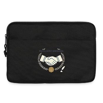 Pacta sunt servanda – Handschlag & Recht Wappen - Laptoptasche 13" - Schwarz - Vorne
