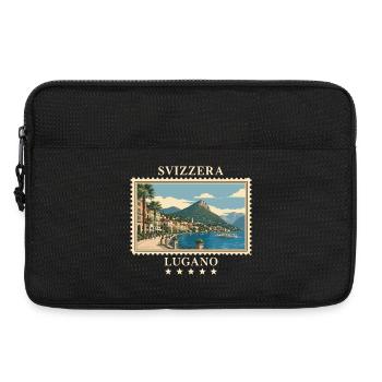 Schweiz Lugano Vintage Reisemarke - Laptoptasche 13" - Schwarz - Vorne