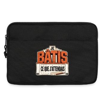 Je bâtis ce que j'attendais - Sacoche pour ordinateur portable 13 pouces - noir - Devant