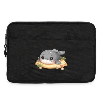 Baleine sur un banc de sable - Sacoche pour ordinateur portable 13 pouces - noir - Devant