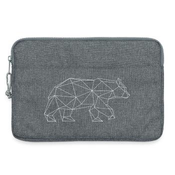 Ours grizzly design de l’ours (blanc) - Sacoche pour ordinateur portable 13 pouces - gris chiné - Devant