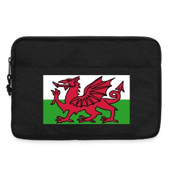 Welsh Flag - Flag of Wales - Laptop bag 13" - black - Front