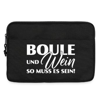 Boule und Wein so muss es sein! Petanque Weinglas - Laptoptasche 13" - Schwarz - Vorne