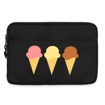 crème glacée crème glacée fraise glace vanille crème glacée chocolat glace - Sacoche pour ordinateur portable 13 pouces - noir - Devant