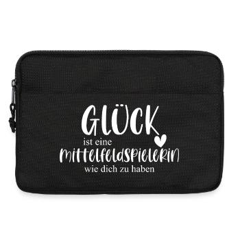 Fußball Mittelfeldspielerin Frauenfußball Geschenk - Laptoptasche 13" - Schwarz - Vorne