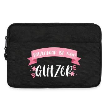 Katze Haustier Katzenhaar Glitzer Geschenk - Laptoptasche 13" - Schwarz - Vorne