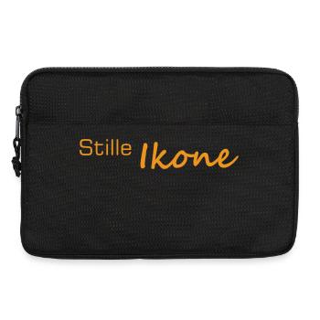 Silent icon font in orange - Laptop bag 13" - black - Front