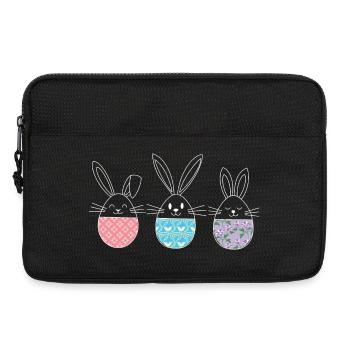 Pâques, mignon lapins de Pâques oeufs de Pâques dessin - Sacoche pour ordinateur portable 13 pouces - noir - Devant