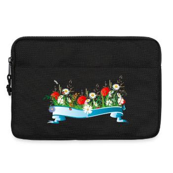 prairie printanière colorée avec des fleurs et des insectes - Sacoche pour ordinateur portable 13 pouces - noir - Devant