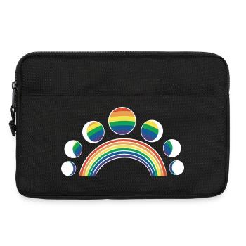 LGBT Mondphasen Monde Regenbogen - Laptoptasche 13" - Schwarz - Vorne