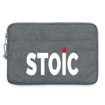 Stoic being stoic typographic artwork - Laptop bag 13" - heather grey - Front