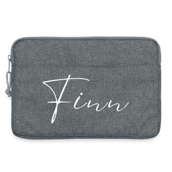 Finn Name T-Shirt Geschenk Für Männer - Laptoptasche 13" - Grau meliert - Vorne