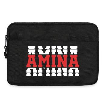 T-Shirt Amina T-Shirt Geschenkidee gestapelter Text - Laptoptasche 13" - Schwarz - Vorne