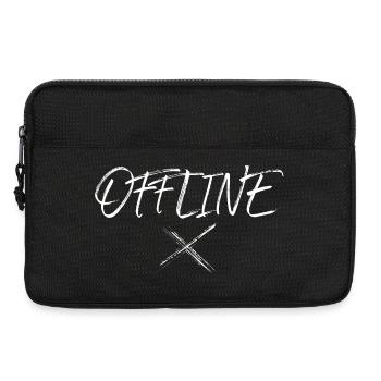 Offline Schriftzug – Minimalistisches Design - Laptoptasche 13" - Schwarz - Vorne
