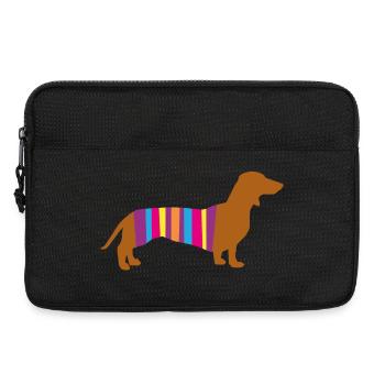 Teckel Rayure Chien Chien Race Chien Chien Promenade Bello Fan - Sacoche pour ordinateur portable 13 pouces - noir - Devant