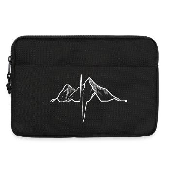 Minimalistisches Berglinien-Kunstdesign - Laptoptasche 13" - Schwarz - Vorne