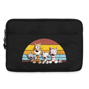 Drollige Katzen Cartoon Vintage Katzenliebhaber - Laptoptasche 13" - Schwarz - Vorne