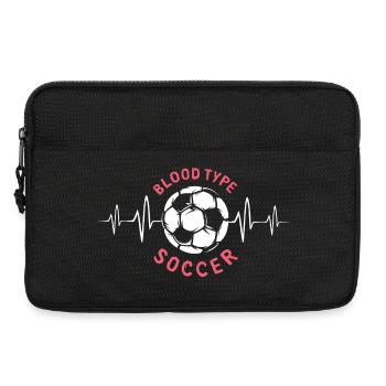 Blutgruppe Fußball mit Herzschlag - Vereine Teams - Laptoptasche 13" - Schwarz - Vorne