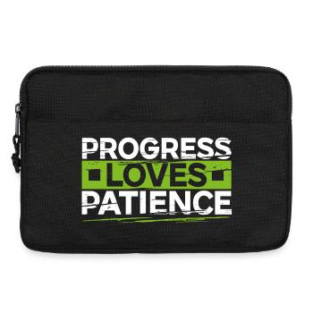 Progress Loves Patience Motivation Gift - Laptop bag 13" - black - Front
