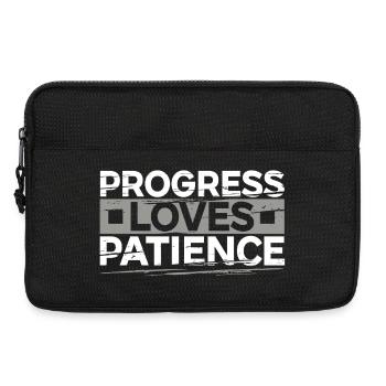Progress Loves Patience Motivation Gift - Laptop bag 13" - black - Front