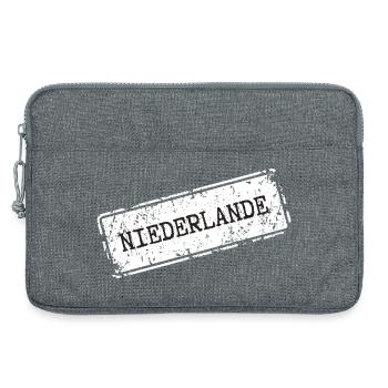 Pays-Bas Motif de voyage au look vintage - Sacoche pour ordinateur portable 13 pouces - gris chiné - Devant