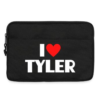J'adore Tyler Red Heart, fan du nom romantique - Sacoche pour ordinateur portable 13 pouces - noir - Devant