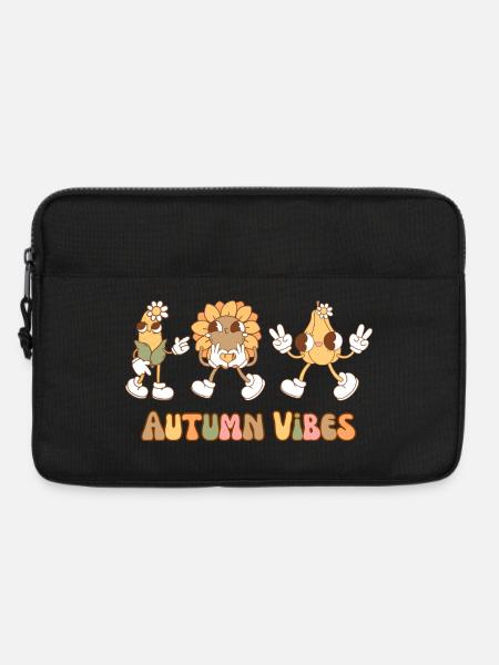 🍂 Autumn Vibes – Retro Cute Style 🌻🌽 - Laptoptasche 13" - Schwarz