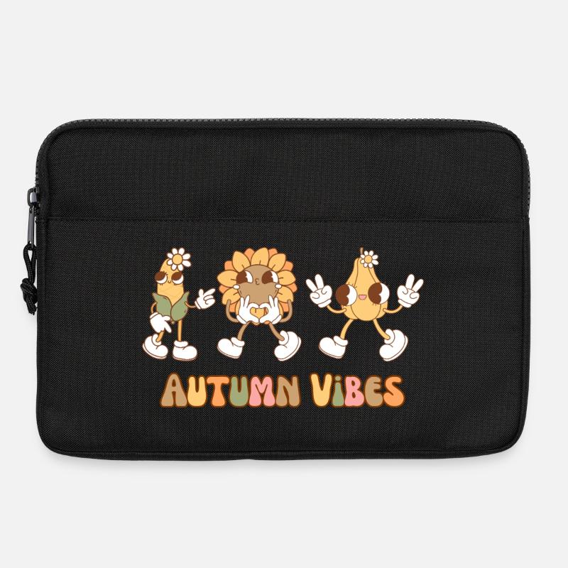 🍂 Autumn Vibes – Retro Cute Style 🌻🌽 - Laptoptasche 13" - Schwarz