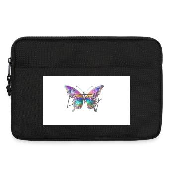 Bunter Schmetterling mit Wasserfarben-Effekt - Laptoptasche 13" - Schwarz - Vorne