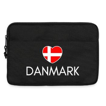 Cœur avec le drapeau du Danemark, j’aime le Danemark - Sacoche pour ordinateur portable 13 pouces - noir - Devant