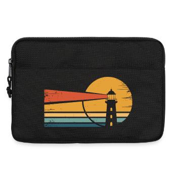 Leuchtturm Retro-Sonnenuntergang - Laptoptasche 13" - Schwarz - Vorne