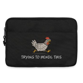 trying to hendl this funny chicken crazy saying - Laptop bag 13" - black - Front