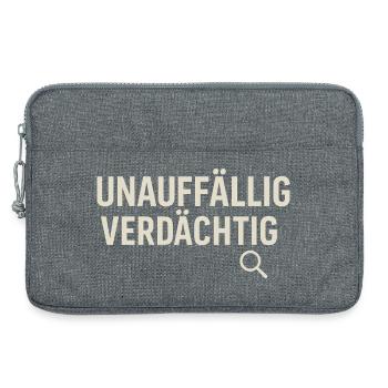 Unauffällig Verdächtig – Lustiges True-Crime Shirt - Laptoptasche 13" - Grau meliert - Vorne