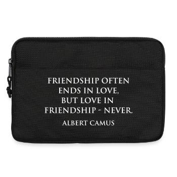 Zitat von Albert Camus Freundschaft und Liebesparadoxon - Laptoptasche 13" - Schwarz - Vorne