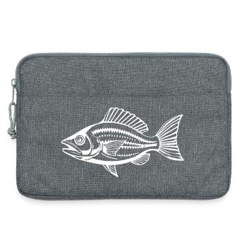 Fisch Angler T-shirt Geschenk Angler - Laptoptasche 13" - Grau meliert - Vorne