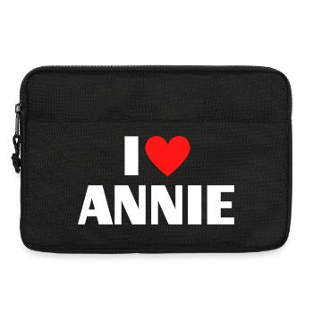 Ich liebe Annie rotes Herz Retro Statement  - Laptoptasche 13" - Schwarz - Vorne