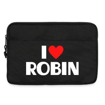 I Love Robin Red Heart Retro Statement - Laptop bag 13" - black - Front