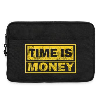 Time is money – black and yellow design - Laptop bag 13" - black - Front