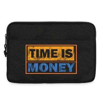 Zeit ist Geld: Kontrasttypografie - Laptoptasche 13" - Schwarz - Vorne