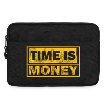 Time is money – Yellow black contrast design - Laptop bag 13" - black - Front