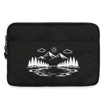 Icône nature des montagnes en plein air - Sacoche pour ordinateur portable 13 pouces - noir - Devant